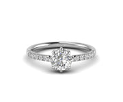 Radiant Brilliance: Round Moissanite Solitaire Engagement Ring, a Minimalist Silver and Gold Women's Ring for Timeless Elegance