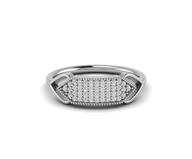 Silver and Gold Stackable Anniversary Ring with Moissanite - Dainty Minimalist Design for Her