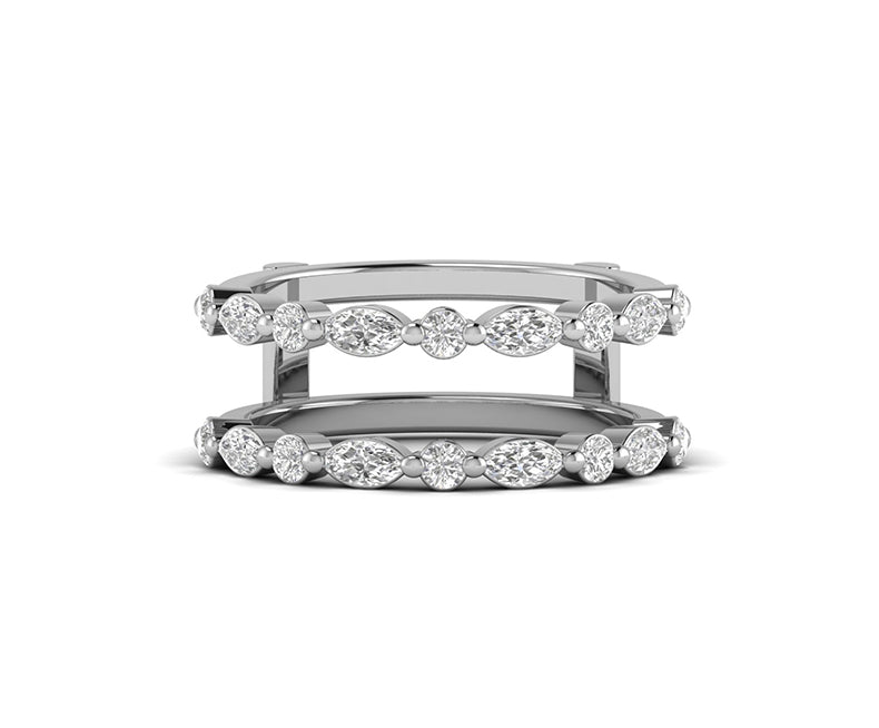 Enhancer Ring Band, Moissanite Ring Enhancer, 14K Gold Ring Enhancers and Wraps, Enhancer Wedding Band, Matching Band, Enhancer for Women