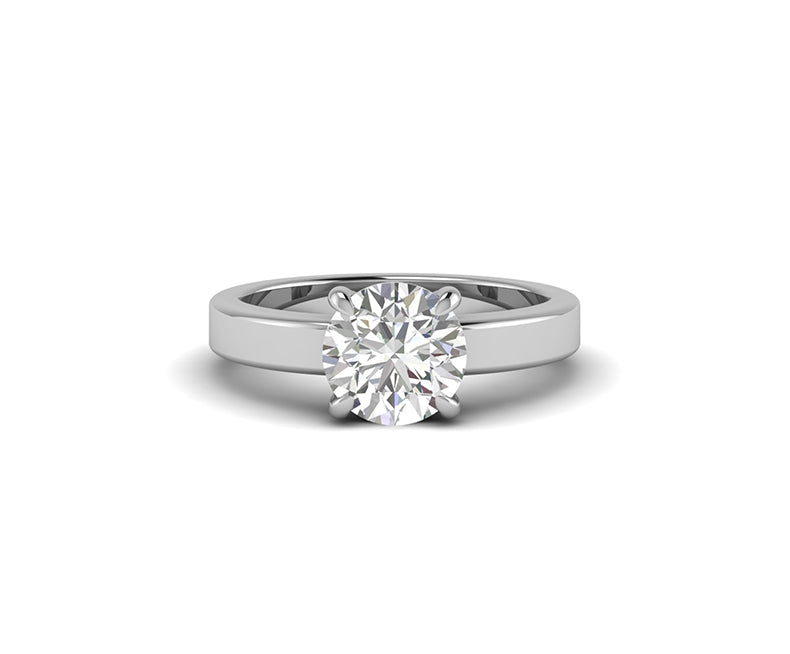 2.5Ct Round Cut Moissanite Solitaire Engagement Ring, 14K White Gold Promise Ring For Her, Classic Wedding Rings For Women