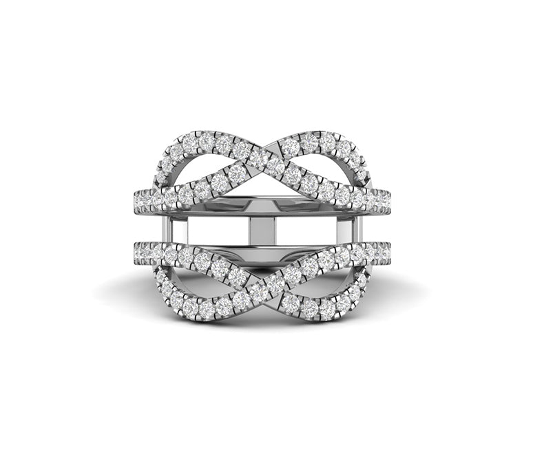 Infinity Twisted Enhancer Ring Band, Round Moissanite Women's Curve Enhancer wedding Ring, wrap guard band, Spacer Band, Wraps For Ring