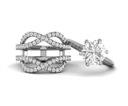 Infinity Twisted Enhancer Ring Band, Round Moissanite Women's Curve Enhancer wedding Ring Set, wrap guard band, Spacer Band, Wraps For Ring