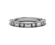 Vintage Art Deco Baguette & Round Wedding Ring