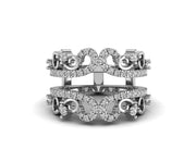 Ring Jacket Vintage, wrap guard band, Art Deco Wedding Ring, Ring enhancers and wraps, 14K Gold Moissanite ring enhancer, Women's Ring