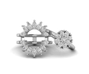 Pear Floral Engagement Ring With Enhancer