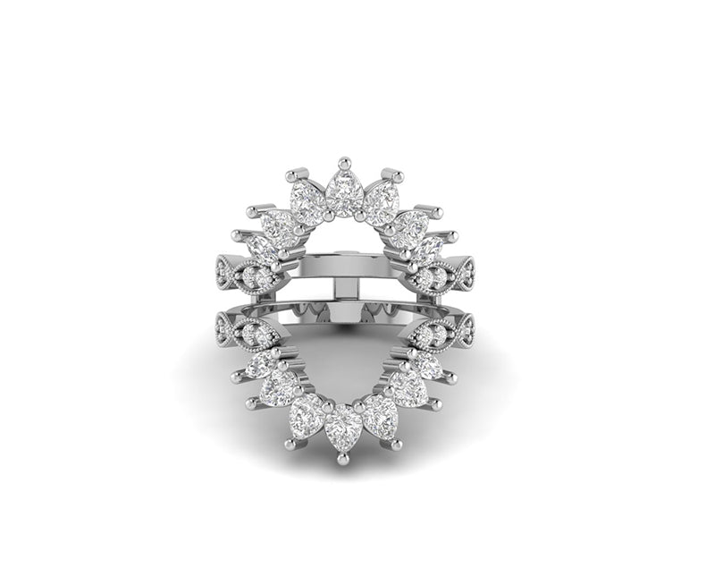 Oval Shape Crown Enhancer Wedding Band