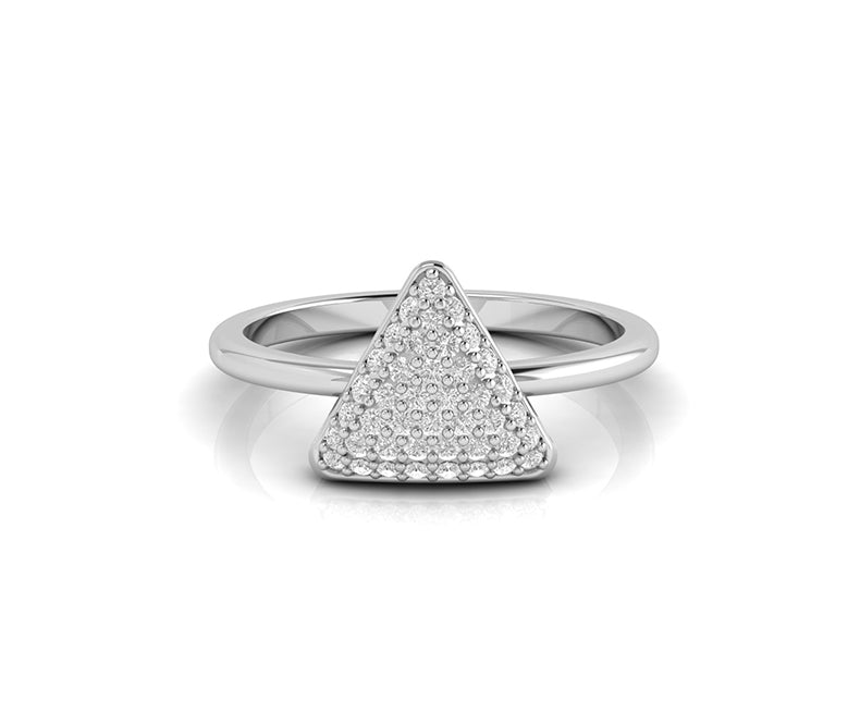 Triangle Cluster Moissanite Stacking Ring - Silver and Gold Minimalist Anniversary Ring - Dainty Minimalist Women's Fine Jewelry