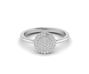 Radiant Round Moissanite Cluster Ring in Silver and Gold - Elegant Stacking Women's Anniversary Band