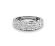 Cluster Pave Dome Ring - Silver, Solid Gold, and Moissanite Stacking Band