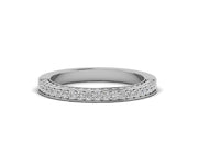 Elegance in Triplicate: 3-Sided Pave Moissanite Wedding Band in Silver and Gold for Timeless Anniversaries