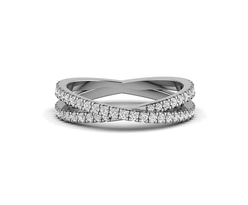 A Criss Cross Minimalist Wedding Ring