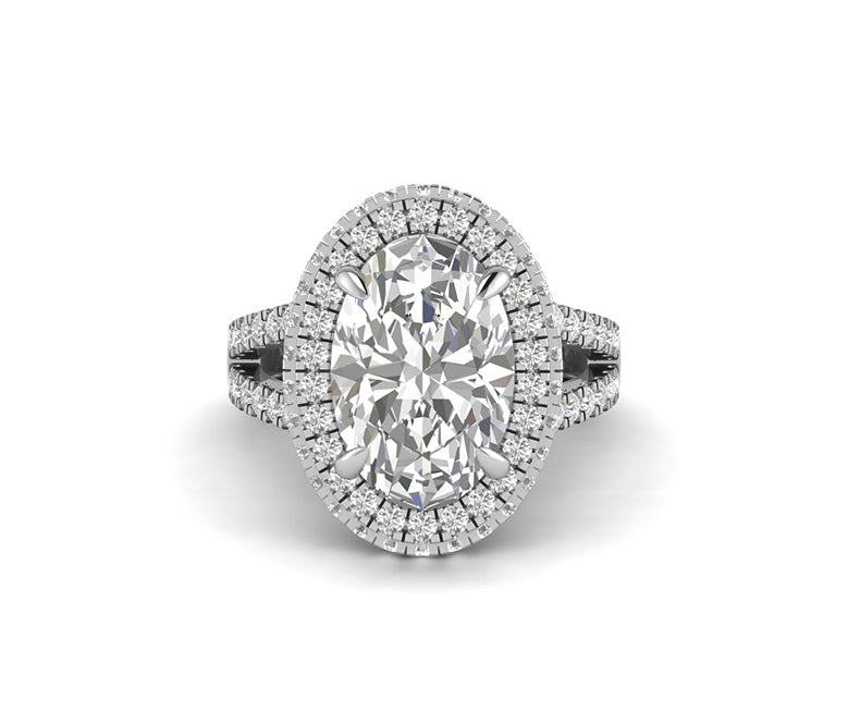 Oval Cut Halo Cocktail Engagement Ring