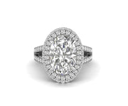 Oval Cut Halo Cocktail Engagement Ring