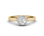 Two Tone Round Solitaire Engagement Ring