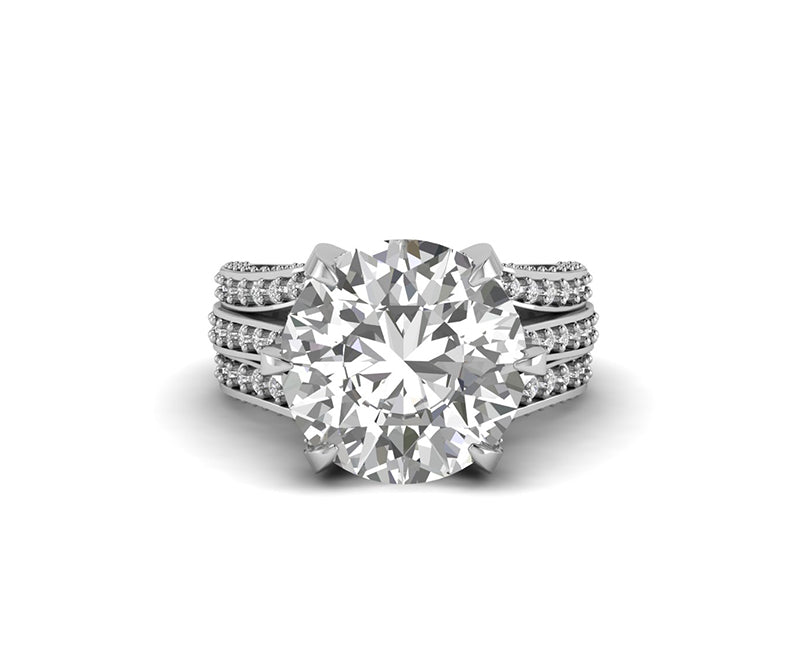 10.50 Tcw Large Round Cut Cocktail Engagement Ring