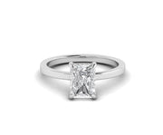 2 Ct Radiant Cut Moissanite Hidden Halo Engagement Ring
