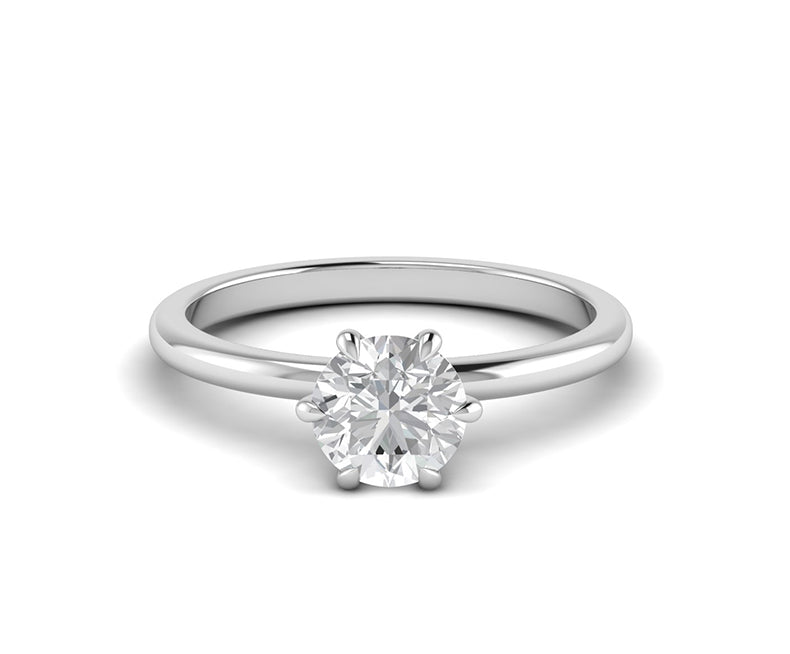 Round Cut Moissanite Solitaire Engagement Ring