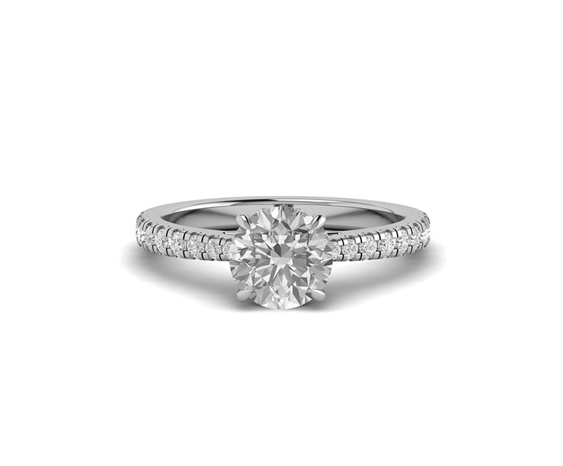 1.5Ct Round Cut Old European Cut Tulip Set Engagement Ring
