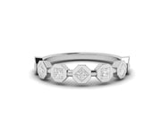 7 Stone Princess Cut Stackable Ring