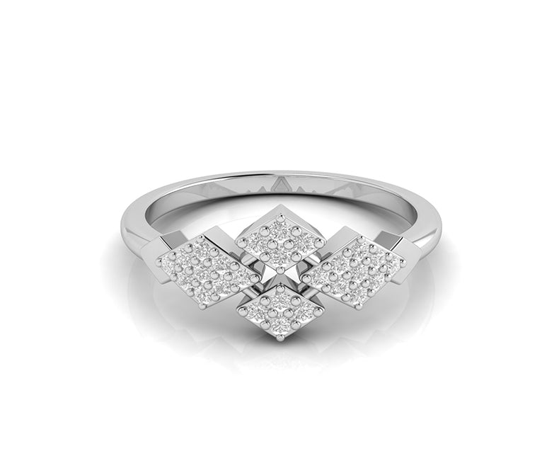Chic Minimalism: A Unique Moissanite Cluster Pave Ring in Silver and Gold - Embrace Art Deco Style Delicacy
