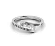 Three Baguette Moissanite Wedding Ring