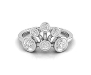 Crown of Elegance: Unique Bubble-Style Bezel Set Moissanite Ring in Dazzling Gold, Fit for Royalty