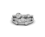 RainDrop Bezel Set Cluster Moissanite Gold Ring - Elegant Cocktail Ring for Women, Perfect Anniversary Gift