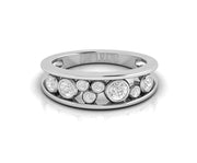 Bezel Set Moissanite Cluster Bubble Ring