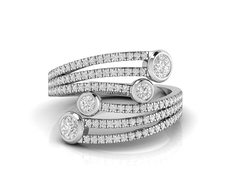 Spiral Round Moissanite Gold Ring: A Captivating Symbol of Love and Elegance, Ideal for Weddings and Anniversaries