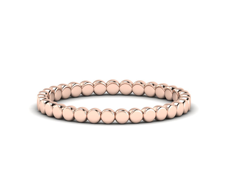 Beaded Gold Wedding Stackable Band