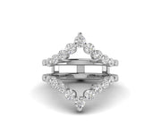 Floating Moissanite Ring Enhancer, Ring Enhancers And Wraps, Double V Shaped Wedding Band Women, Engagement Ring Jacket, Gold Ring Guard