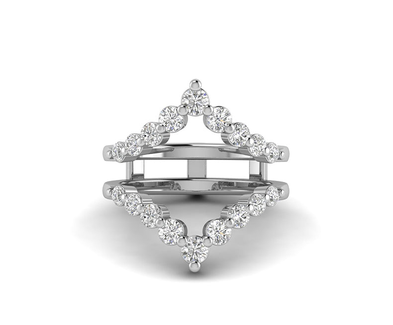 Floating Moissanite Ring Enhancer, Ring Enhancers And Wraps, Double V Shaped Wedding Band Women, Engagement Ring Jacket, Gold Ring Guard