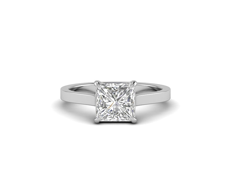 Princess Cut Solitaire Engagement Ring, Princess Cut Moissanite Diamond Ring, Square Stone Ring, Promise Rings For Women, Classic Gold Ring