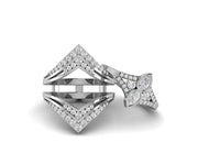 Double V Shaped Enhancer Wedding Ring Set, Unique Bridal Engagement Ring Jacket, Moissanite Ring Enhancers And Wraps, Large Womens Ring Set