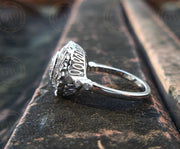 1.40 Ct Round Cut Moissanite Halo vintage engagement rings, sterling silver, antique wedding ring for women, Estate Ring
