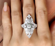 Art Deco Engagement Ring, Vintage Women Ring, Sterling Silver, Rings For Women, Gift For Her