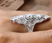 Art Deco Engagement Ring, Vintage Women Ring, Sterling Silver, Rings For Women, Gift For Her
