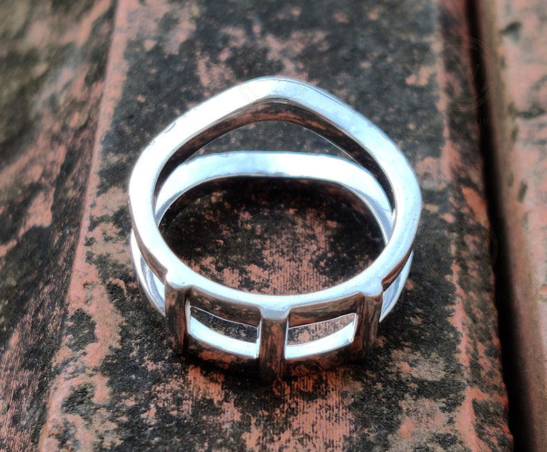 Round Moissanite Women's Vintage Enhancer wedding Ring band, wrap guard band, Crown Anniversary Spacer Band, Sterling Silver, Wraps For Ring