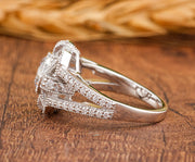 1920s Antique Vintage Inspired Ring, Art Deco Moissanite Ring, Art Deco Milgrain Engagement Ring, Unique Split Shank Ring, Rings For Women