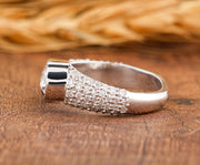 Vintage Toi Et Moi Ring, Bezel Set Pear Shaped Ring, Open Moissanite Ring, Teardrop Engagement Ring, Womens Micro Pave Ring, 14K Gold Ring
