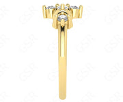 Timeless Elegance: Silver and Gold Vintage Floral Stacking Ring, a Delicate Art Deco Design for a Unique Minimalist Moissanite Promise Ring or Wedding Band