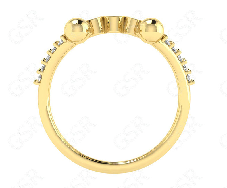 Unique Modern Gold Ring - Moissanite Anniversary Band - Silver and Gold Minimalist Stacking Ring - Dainty Fashion Jewelry - Women's Ring