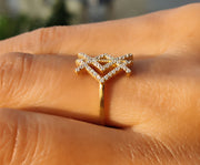 Viking Rune Love Ring - Silver and Gold Moissanite Stackable Beauty - Dainty Minimalist Ring with a Unique Twist