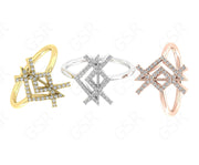 Viking Rune Love Ring - Silver and Gold Moissanite Stackable Beauty - Dainty Minimalist Ring with a Unique Twist