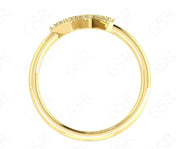 Viking Rune Love Ring - Silver and Gold Moissanite Stackable Beauty - Dainty Minimalist Ring with a Unique Twist