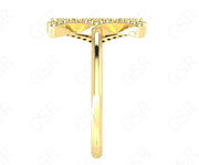 Viking Rune Love Ring - Silver and Gold Moissanite Stackable Beauty - Dainty Minimalist Ring with a Unique Twist