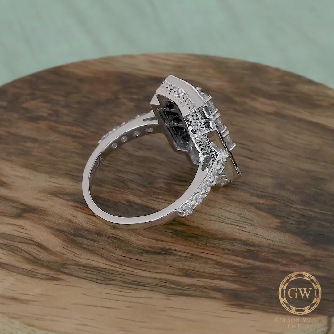 Baguette Vintage Engagement Ring