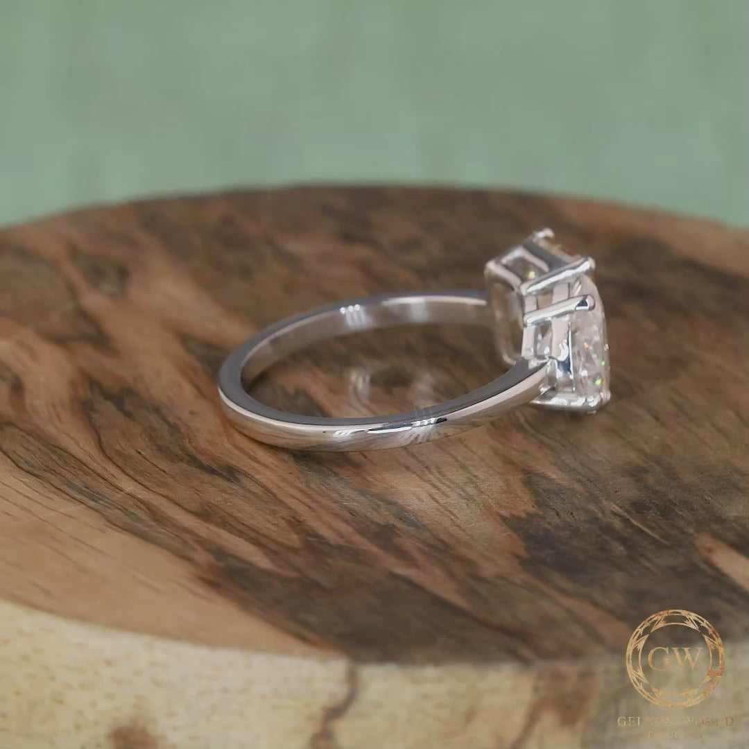 Pear And Radiant Cut Champagne Moissanite Ring