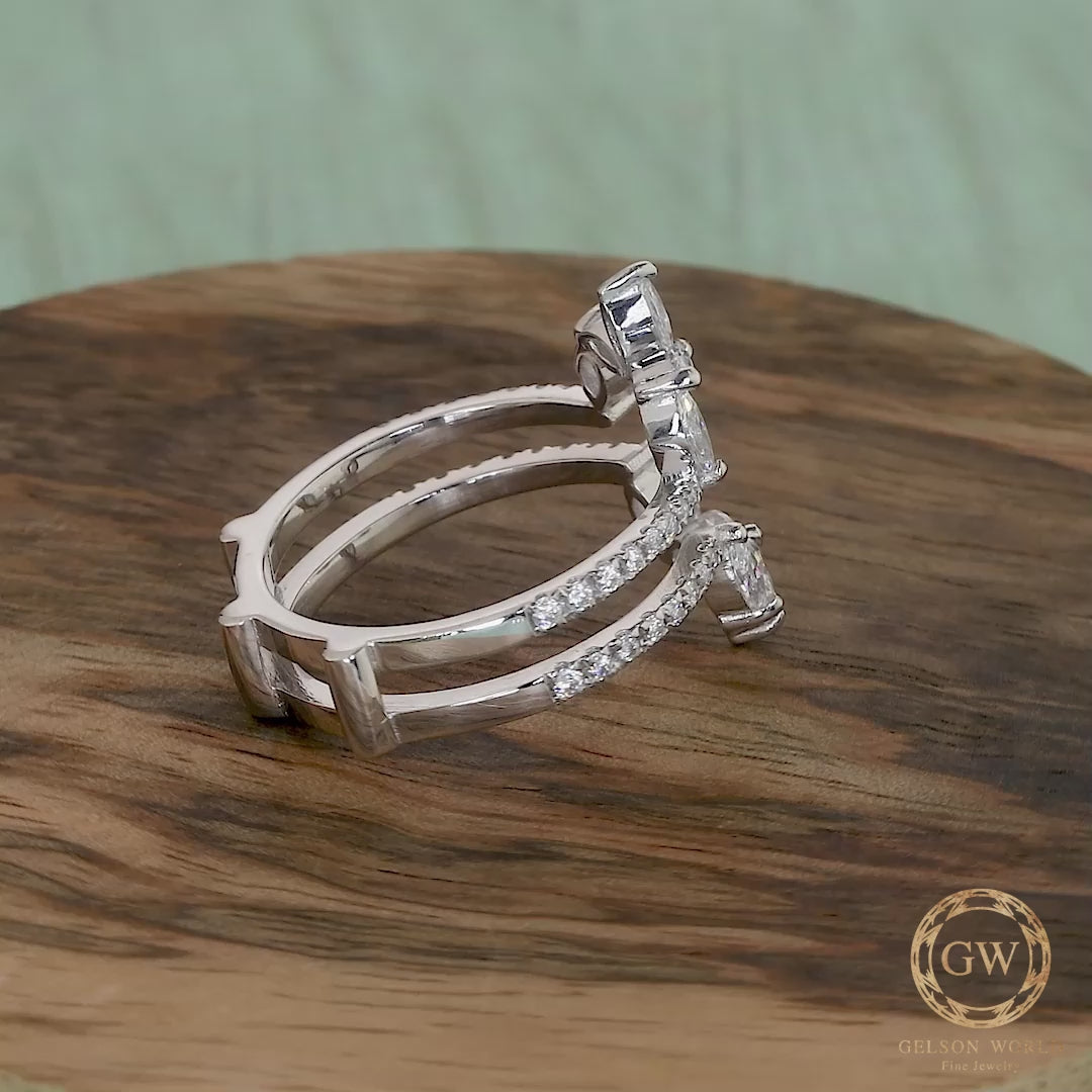 Moissanite ring enhancer, Enhancer wedding band