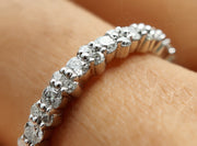 Elegant Moissanite Wedding Bands for Women - Alternating Round Moissanite Full Eternity Beauty - Perfect Stackable Rings, Bridal Matching Band, or Promise Ring - Gelson World - Premium Silver and Gold Jewelry for USA Shoppers